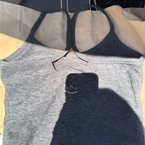 Beyond Yoga Gray and Blue Sleeveless Tank Top